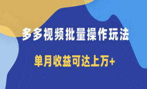 多多视频带货项目批量操作玩法仅复制搬运即可,单月收益可达上万+-蚂蚁计划