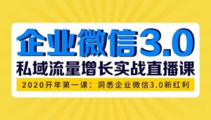 企业微信3.0，私域流量增长实战直播课：洞悉企业微信3.0新红利-蚂蚁计划