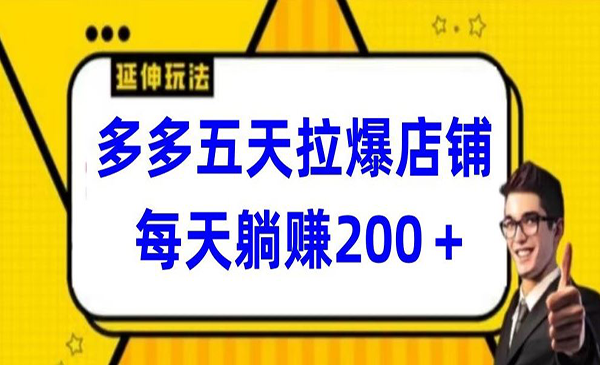 拼多多五天拉爆店铺-蚂蚁计划