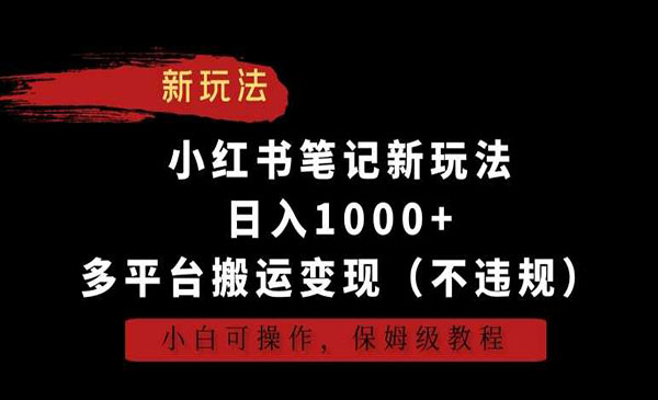 小红书多平台搬运变现-蚂蚁计划
