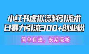小红书虚拟资料引流术-蚂蚁计划