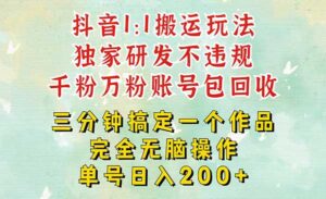 抖音顶级搬运玩法-蚂蚁计划