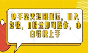快手星火短剧搬运-蚂蚁计划